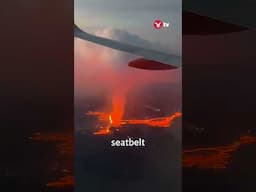 Moment easyJet plane flies over erupting Iceland volcano #shorts