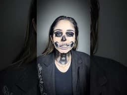 This makeup is so hot imo obsessed 💀🖤 #makeup #mahnoorkhan #halloween #skullmakeup #tatelangdon