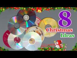 8 Christmas Decoration 2024 ideas From Old Cd | DIY Christmas craft idea🎄489