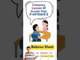 Why losses are shown in Assets side of Balance Sheet #accounting #balancesheet #journalentries