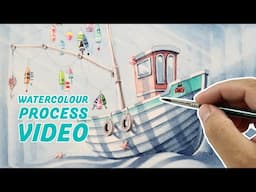 Watercolor Illustration - Painting process video