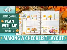 Fall Plan With Me | Making my own Checklist Layout | Pumpkin Harvest | Happy Planner