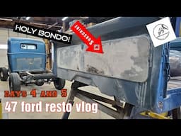 47 Ford Resto Vlog part 4 we be stripping paint getting some patches started for lower fenders