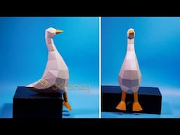 How to make Goose Sit Paper Craft - Low Poly PaperCraft Goose | Step by Step Video