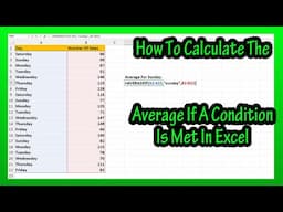 How To Calculate The Average If A Condition (Or Criteria) Is Met In Excel Explained