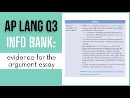 AP Lang Q3 Info Bank: All the Evidence You Need for the Argument Essay