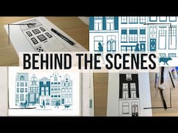 Behind the scenes ✨ - Amsterdam Canal House Line Drawing 🏘️✏️