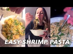 Make Shrimp Pasta with Me! 5 Star Easy AND Healthy Pasta Recipe to Make at Home 🍝