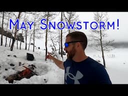 Big May Snowstorm!  Fire Mitigation Burning, Elk On Game Cams, & Canned Chili Over A Fire :)