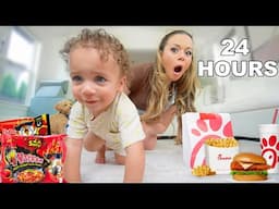 BABY CHOOSES WHAT I EAT FOR 24 HOURS!!!