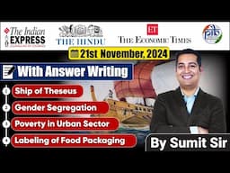 21 November Editorial Discussion, Female Segregation, Urban Poverty, Food Healthy | Sumit Rewri