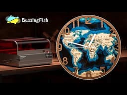 🕝 Create Stunning Map Clock with CREALITY Falcon2 Pro Laser | Resin Art