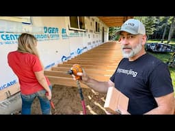 Back Porch Joists BUILD! | Couple Building House Off Grid