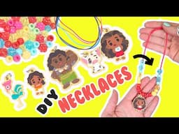 Moana 2 Movie DIY Necklaces with Maui, Simea, Pua Dolls! Crafts for Kids