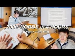 WRITING a 2000 WORD ESSAY in 4 HOURS | how to write a PAPER in 1 DAY *finishing my assignments fast*