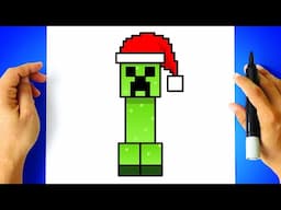 How to DRAW a CHRISTMAS CREEPER - MINECRAFT