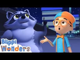 What Are Nocturnal Animals? 🌖 | Blippi Wonders | Science and Nature Cartoons For Kids| Moonbug Kids