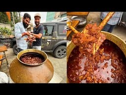 Rajasthani हुकुम सिंह का 21 KG Degchi वाला Laal Maas 🔥 Art of Making 21 kg Mutton Nalli