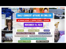 19 November, 2024 | Current Affairs in English by GKTODAY 🎯