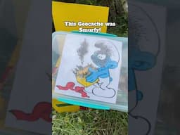 What a Smurfy Geocache! #geocaching #geocache #smurfs