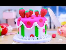 Easy Miniature Strawberry Cake Recipe From Strawberry Jam   Best Strawberry Cake Decoration Ideas