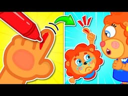 Lion Family | Fakes Being Sick to Skip Class - Funny Stories For Kids