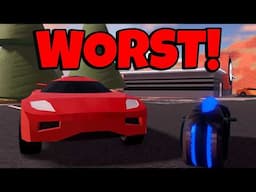 Top 5 WORST VEHICLES in Roblox Jailbreak!