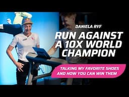 Fans battle Daniela Ryf in the Hoka Cube