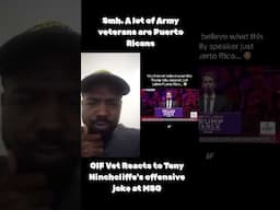 OIF Veteran REACTS To Tony Hinchcliffe Offensive Joke on Puerto Rico at MSG #shorts #tiktok #fyp