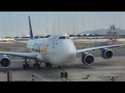 How to handle such a big Fish (Boeing 747) Atlas Air Cargo after arrival at HKIA by ground staff...