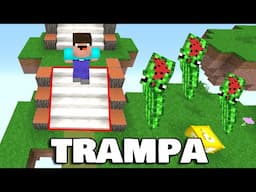 MINECRAFT pero TROLEÉ CON TRAMPAS en MAPA TROLL SKYWARS 😂