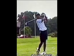 Great View of Young Tiger Woods Swing Up the Line #golf