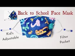 Best Kids Face Mask for Back to School | Kids Back-to-School Mask with Filter Pocket & Adjustable