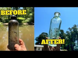 Cleaning RARE Coca-Cola Hutchinson Bottle found in Riverbed! Antique Bottle Tumbling!