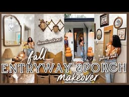 COZY FALL ENTRYWAY & PORCH DECORATE WITH ME| Exterior Makeover, Creating a Gallery Wall & Easy DIYS🍁