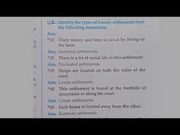 Std 7 Geography|| 10. Human Settlements question and answers