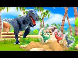 Giant Black TRex Protects and Rescues Eggs from Other Dinosaurs | Heartwarming Dinosaur Cartoons