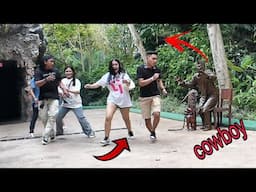 #cowboy_prank. crazy reaction don't miss it.