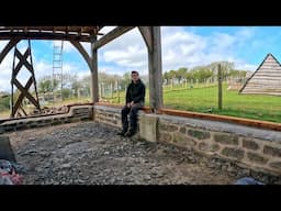 Timber Framed Barn Part 24  Stone walls Complete