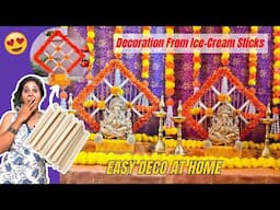 Ganesh chaturthi decoration ideas at home /Janmashtami/ Varmahalakshmi puja backdrop decor ideas