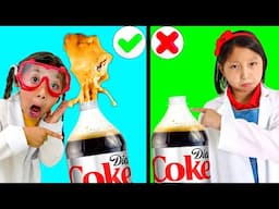 Maddie and Eva’s Soda & Mentos Science Experiment Surprise for Kids