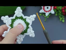 Mery Christmas ☆☆ Sweet Snowflake ❄️ Crochet snowflake I crochet christmas ornaments #crochet