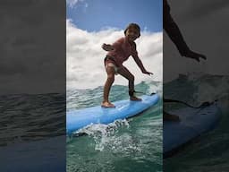 Buddy surfs Waikiki with Aunty Tammy Moniz!!!