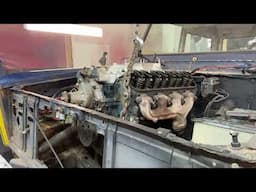 1974 Ford Bronco Restoration - 302 engine removal