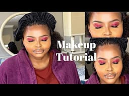 Hot pink eyeshadow | Eyeshadow application for beginners | makeup tutorial | Lerato Simelane