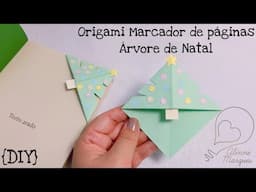 Origami Árvore de Natal Marcador de páginas {DIY}