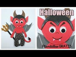 MANUALIDADES FÁCILES PARA HALLOWEEN. Diablo con plantillas GRATIS