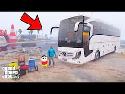 Franklin and Shinchan Going To Road Trip with Luxury Bus Los Santos To Lake in GTA V