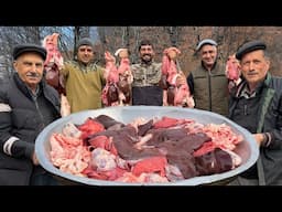 Authentic Village Cooking | Fried Lamb Liver with Quinces | Village Boys | Lamb Liver Cooked on Sadj