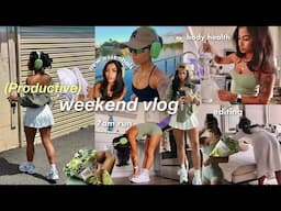 productive weekend vlog | 7am run, overall-health talk, editing hours, new running essentials